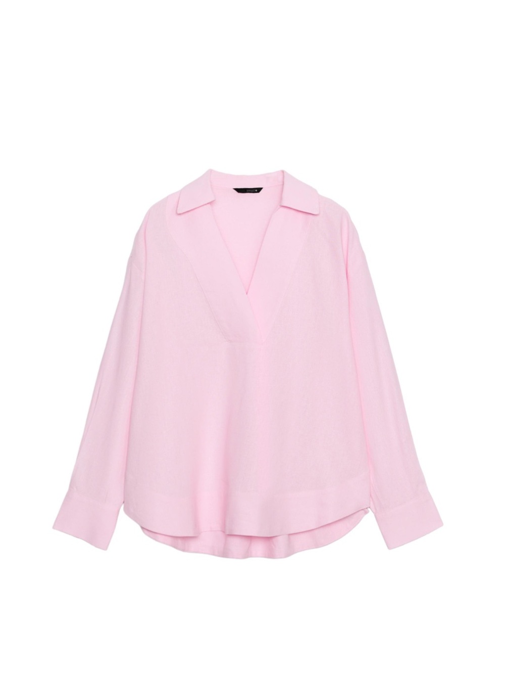 Zara Light Pink Collared V-Neck casual shirt